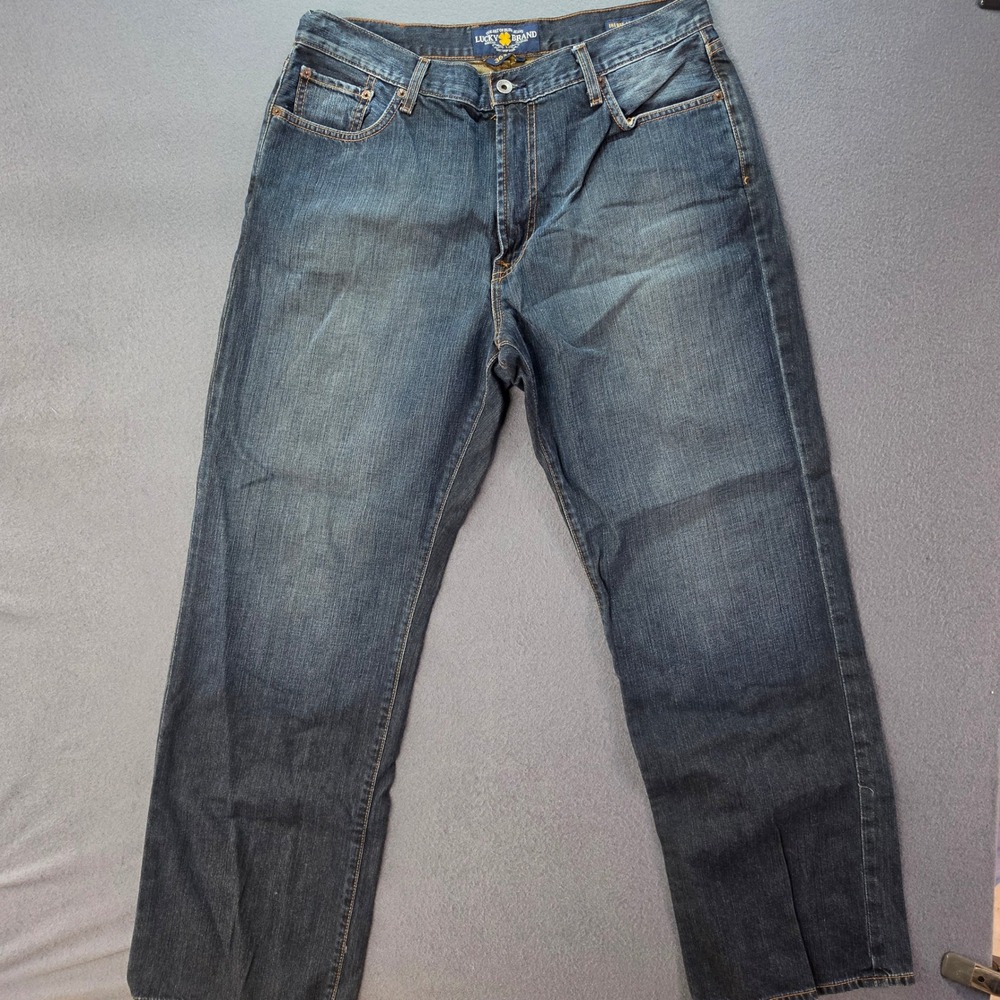 Lucky Brand 181 Relaxed Straight Blue Jeans Mens 36x32 Medium Wash Denim